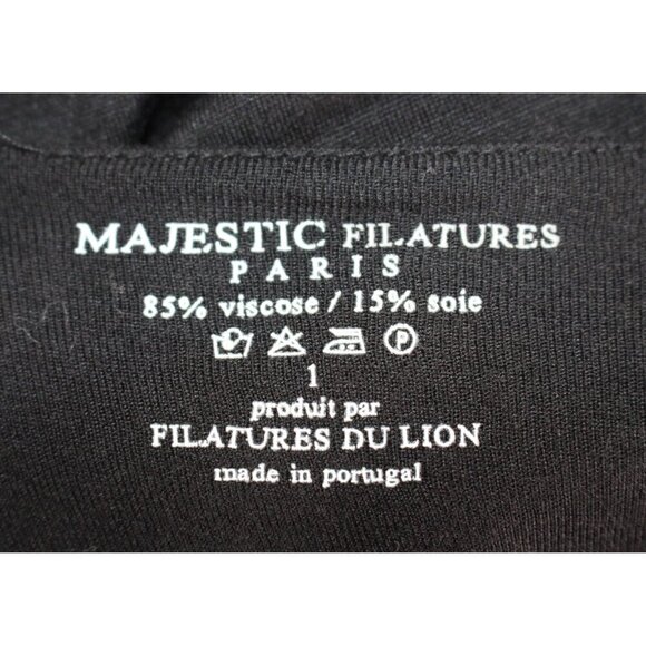 Majestic Filatures - Silk Touch Long Sleeve Wrap Dress - Black - Small - Picture 4 of 7